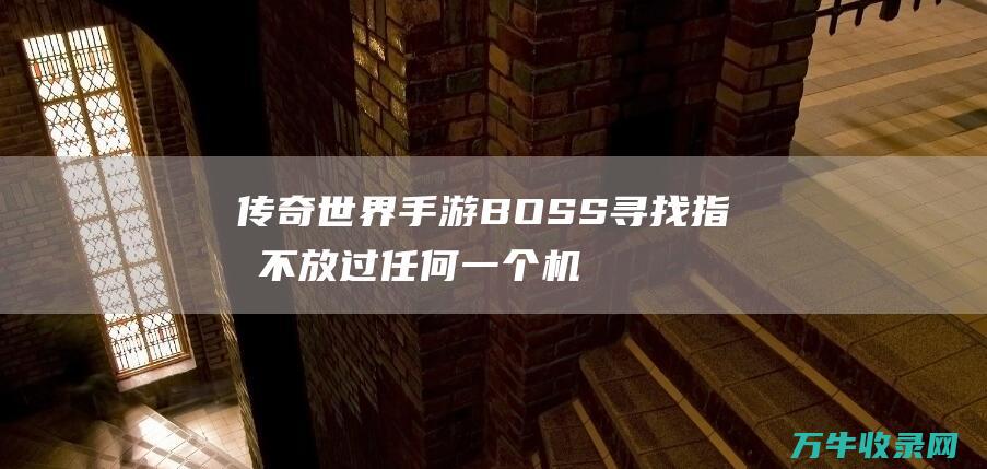 传奇世界手游BOSS寻找指南 不放过任何一个机会的成语 不放过任何一只稀有猎物