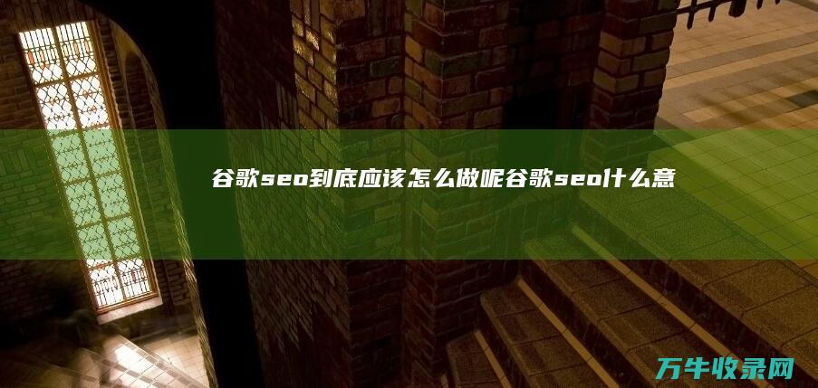 谷歌seo 到底应该怎么做呢 (谷歌seo什么意思)