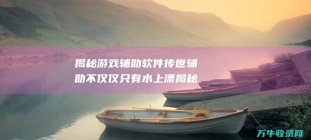 揭秘辅助软件辅助不仅仅只有水上漂揭秘