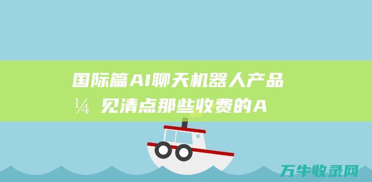 国际篇 AI聊天机器人产品引见 清点那些收费的AI对话工具 国际TOP3 (国际聊天)