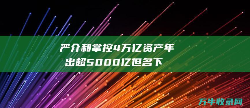 严介和掌控4万亿资产 年支出超5000亿 但名下企业一个也未上市 (严介和有多牛)