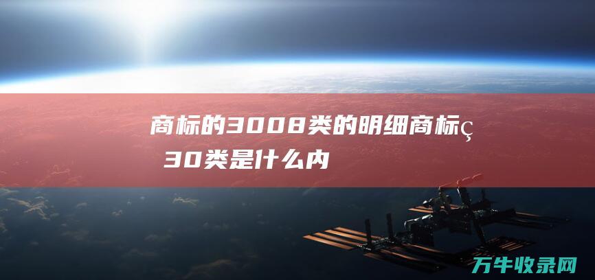 商标的3008类的明细商标的30类是什么内