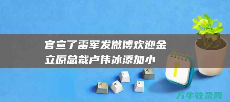 官宣了！雷军发微博欢迎金立原总裁卢伟冰添加小米 (雷军16点正式官宣)